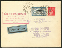 Lettre No 2 + Poste 283, Obl Cad Déc 35 Sur Enveloppe Avec CS "Fête Du Tricentenaire/France Antilles". - TB - Autres & Non Classés