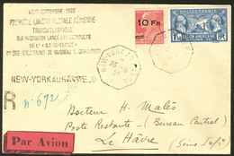 Lettre Ile De France. Surcharge Espacée. Nos 3b + Poste 245, Sur Enveloppe Avec Griffe, 23.8.28 Pour Le Havre, Superbe.  - Autres & Non Classés