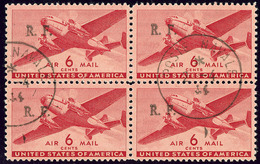 Poste Aéronavale. Bône. No 7, Bloc De Quatre Obl Cad 2.4.44. - TB (N°et Cote Maury) - Military Airmail