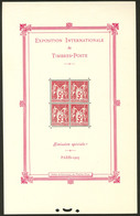 * Paris. No 1, Qqs Froissures Sur Le Feuillet Mais Le Bloc De Quatre ** Et TB - Autres & Non Classés