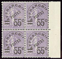 ** Louvre. No 47 (Maury 59), Bloc De Quatre Bdf, Très Frais. - TB - 1893-1947