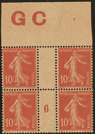 ** Papier GC. No 138, Bloc De Quatre Mill. 6, Bdf Avec Manchette GC. - TB - Millesimes