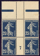 ** Bleu-noir. No 140b, Bloc De Quatre Mill. 7, Bdf. - TB - Millesimes