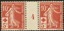 ** Croix-Rouge. No 147, Paire Mill. 4. - TB - Millésime