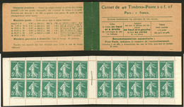 ** No 137-C9, Carnet De 40t, "Loi Du 29 Mars 1920". - TB - Autres & Non Classés