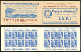 ** No 886-C6, Carnet De 20t, Série I.N.F.1 Sans Numéro. - TB - Autres & Non Classés