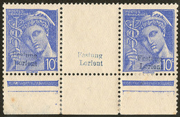 * No 1, Paire Interpanneaux Bdf, Adhérences Au Verso Sinon TB (tirage 650) - Guerre (timbres De)