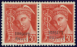 * Surcharge Renversée. No 2, Paire. - TB (N°et Cote Maury) - War Stamps