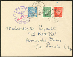 Lettre Nos 4 + 6 + 7, Obl Censure 18 Avril 45 Sur Enveloppe Pour La Baule. - TB. - R (cote Mi.: 2650€) - War Stamps