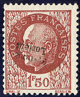 * No 10, Surcharge Renversée, Point De Rousseur Au Verso, Quasiment **. - TB (tirage 1800, Cote Mi.: 550€) - War Stamps