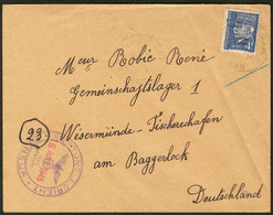 Lettre No 12, Double Surcharge, Sur Enveloppe 18 Avril 45, Pour L'Allemagne. - TB. - R (tirage 200, Cote Mi.: 1600 €) - Guerre (timbres De)