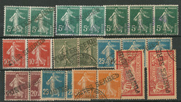 POSTES SERBES. Nos 4 (2 Paires + Bande De Trois), 5 Paire, 6 Paire, 7 Paire, 8 (paire + Bande De Trois), 9 Paire, 11 (2) - War Stamps