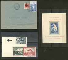 ** Bloc Ours. Nos 1 * (froissure Et Gomme Jaunie), 2, 3, Colonies Générales 65, Libération De Gaulle N°4 Mayer + 1,50f P - War Stamps