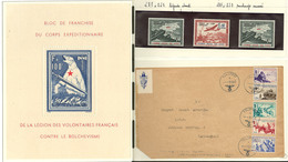 ** Nos 1 à 10, Dont Bloc De Quatre Et 6 à 10 Sur Enveloppe. - TB - War Stamps