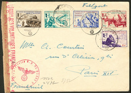 Lettre Nos 6 à 10, Sur Enveloppe Avec Censure Obl Cad 22.7.43. - TB - War Stamps