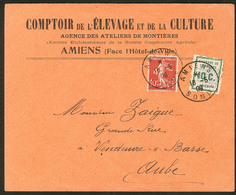 Lettre Amiens. No 1 + Poste 138, Obl Cad 16.5.09 Sur Enveloppe Commerciale. - TB - Altri & Non Classificati