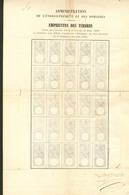 (*) Empreintes Des Timbres Créés Par La Loi Du 11 Juin 59, Destiné Aux Effets Venant De L'étranger Ou Des Colonies. Nos  - Other & Unclassified