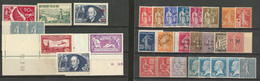 ** 1900-1940, Valeurs Courantes Et Commémos Divers Dont 287, 398, 493, Etc. - TB - Colecciones Completas