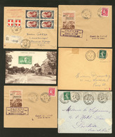 Lettre 1900-1962, 50 Enveloppe Ou CP, Affts Et Obl Divers Dont Recommandées, Cad Temporaires Expo Philatéliques 1907, 19 - Sammlungen