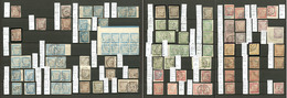 Taxe. Collection. 1884-1908, 98 Unités, 10 Paires, Bloc De Quatre Et Bloc De Huit, Valeurs, Nuances Et Obl Diverses. - T - Taxe