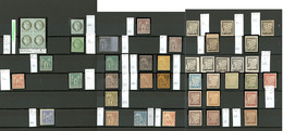 * Collection. 1859-1944 (Poste, Taxe), Valeurs Moyennes Et Divers Doubles, Ex ** à Partir De 1943, Dont Bloc De Quatre. - Autres & Non Classés