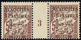 * Alaouites. Taxe. "3" Bouclé. No 4a En Paire Mill. 3 Avec Normal (3e Tirage). - TB. - R - Otros & Sin Clasificación