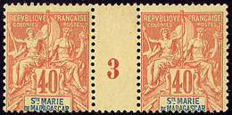 * Ste Marie De Madagascar. No 10, Paire Mill. 3. - TB - Autres & Non Classés