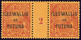 ** Wallis Et Futuna. No 13, Paire Mill. 2, Charnière Sur Le Pont. - TB - Autres & Non Classés