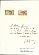 ** Poste Aérienne. France-Libre. Nos 14 Et 16, Tous Deux Bdf, Sur Lettre Autographe De B. Lefebvre. - TB - Altri & Non Classificati