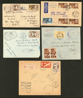 Lettre Collection. 1942-1945, 5 Enveloppes Ou CP, Affts Et Destinations Divers. - TB - Sonstige & Ohne Zuordnung