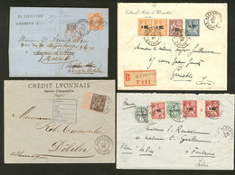 Lettre Lot. 1870-1927, 4 Enveloppes Affts Divers. - TB - Other & Unclassified