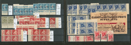 ** Collection. Bandes Pub. 1925-1939, Valeurs Et Pub Diverses, Unité, Paire Verticale, Qqs Blocs De Quatre Et Blocs Et B - Autres & Non Classés