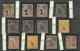 Nos 1, 2(2), 4(3), 7, Cochinchine 1/4, 5, Obl Diverses. - TB - Sonstige & Ohne Zuordnung