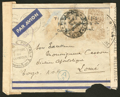 Lettre Enveloppe Avec Mention Manuscrite "Timbres Saisis Par Les Autorités De Contrôle Postal" De Douala 1943 Pour Lomé. - Other & Unclassified