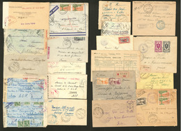 Lettre Lot. 1916-1943, 27 Enveloppes Ou Mandats Avec Affts Et Obl Diverses Dont Prisonniers, Militaires, Etc. - TB (list - Other & Unclassified