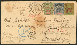 Lettre Nos 5 + 9 (def) + 25, Obl Cad Nov 1903 Sur Enveloppe Recommandée Pour Bombay. - TB - Otros & Sin Clasificación