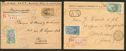 Lettre Collection. 1927-1928, 2 Enveloppes Recommandées, Affts Et Destinations Divers. - TB - Other & Unclassified