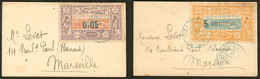 Lettre Nos 23, 28, Sur Deux Enveloppe Cartes De Visite, De 1902 Pour Marseille. - TB - Other & Unclassified