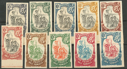 (*) Essais Chassepot à "0f". 10 Ex Couleurs Diverses. - TB - Altri & Non Classificati