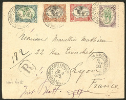 Lettre Nos 40 + 43 + 57 + 58, Sur Enveloppe Recommandée De Janv 1906, Pour La France. - TB - Altri & Non Classificati