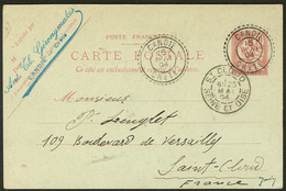 Lettre CRETE. CP Entier 10c Rose, Obl Cad Perlé Candie Mai 1904 Pour La France. - TB - Andere & Zonder Classificatie