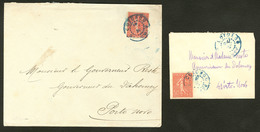 Lettre France Poste 199 (2), Obl Cad Bleu Cotonou Oct 30 Sur 2 Enveloppes Pour Le Gouverneur à Porto-Novo. - TB - Autres & Non Classés