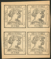 (*) Fiscal. "Octroi 5 Centimes", Grand Format, En Bloc De Quatre. - TB - Sonstige & Ohne Zuordnung