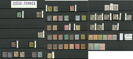 Collection. 1890-1893 (Poste, Taxe), Diverses Valeurs Moyennes, Qqs Doubles Et Obl Diverses. - TB - Autres & Non Classés