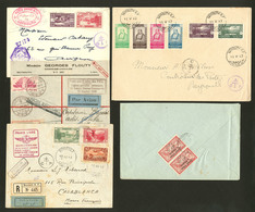 Lettre Lot. 1925-1943, 5 Enveloppes Affts Et Destinations Divers. - TB - Other & Unclassified