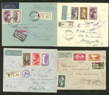 Lettre Lot. 1926-1944, 4 Enveloppes, Affts Et Destinations Divers. - TB - Altri & Non Classificati