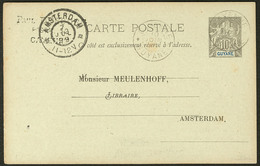 Lettre Entiers Postaux. 10c (N°34), Obl Cayenne Juin 99 Pour Amsterdam, Repiquage Souvenir De L'Affaire Dreyfus. - TB - Autres & Non Classés