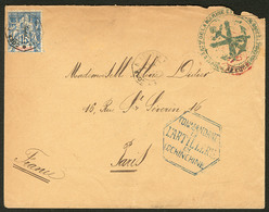 Lettre No 8, Obl Cad Octog. "Corr.d'Armées Saïgon" Sept 95 Sur Enveloppe Avec Cachet Ancre "Commandant De L'artillerie E - Autres & Non Classés