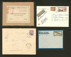 Lettre Lot. 1928-1951, 5 Enveloppes Affts Divers. - TB - Autres & Non Classés