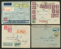 Lettre Lot. 1931-1947, 4 Enveloppes "par Avion" Dont Deux Recommandées, Affts Divers. - TB - Autres & Non Classés